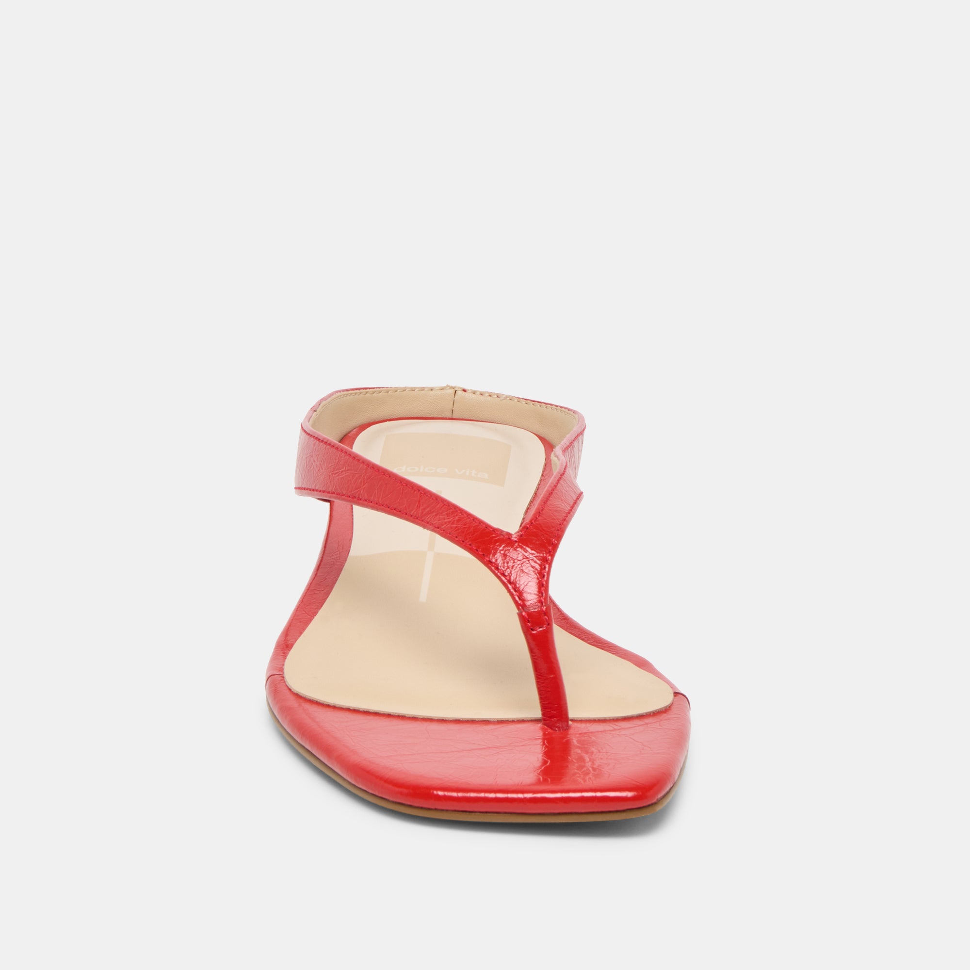 GIZEL SANDALS RED CRINKLE PATENT