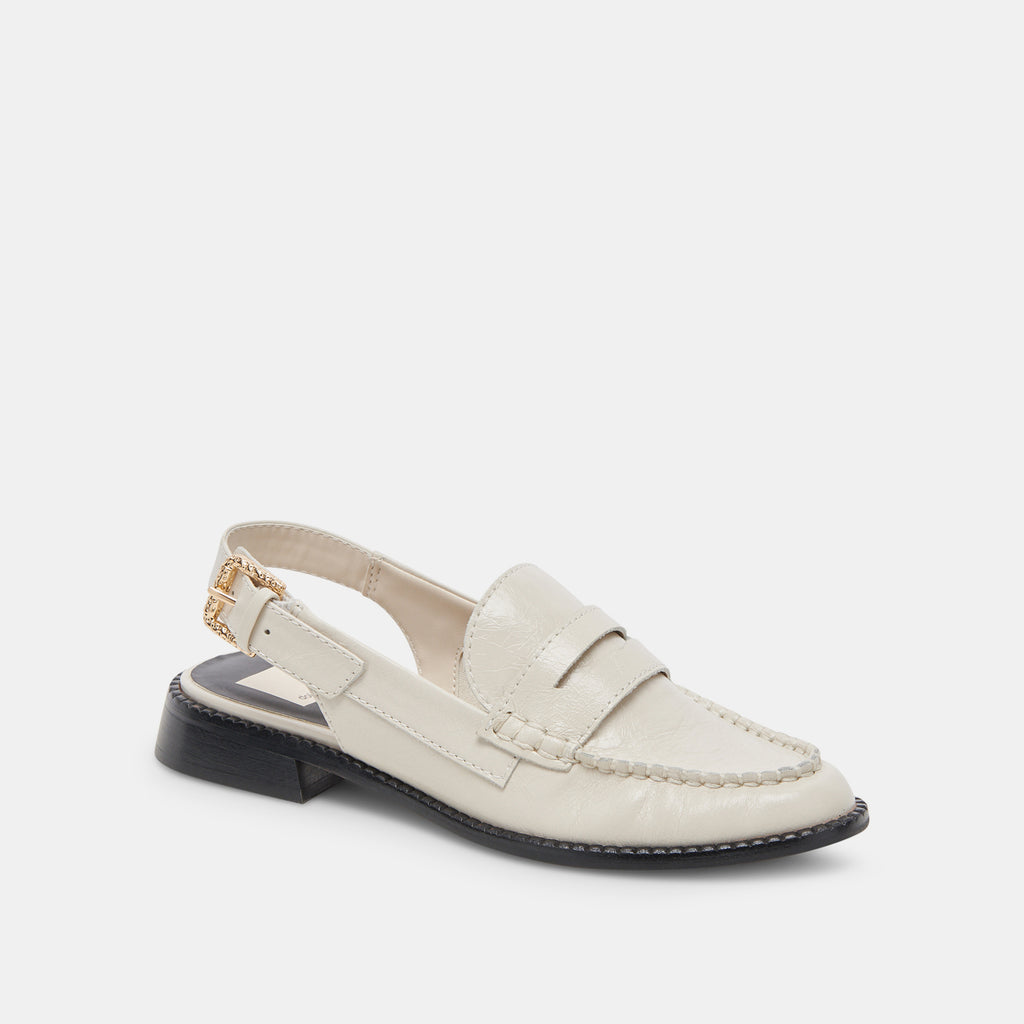 HARDI WIDE LOAFERS IVORY CRINKLE PATENT - image 2
