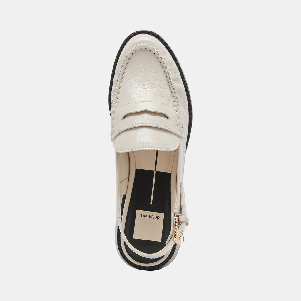 HARDI WIDE LOAFERS IVORY CRINKLE PATENT - image 8