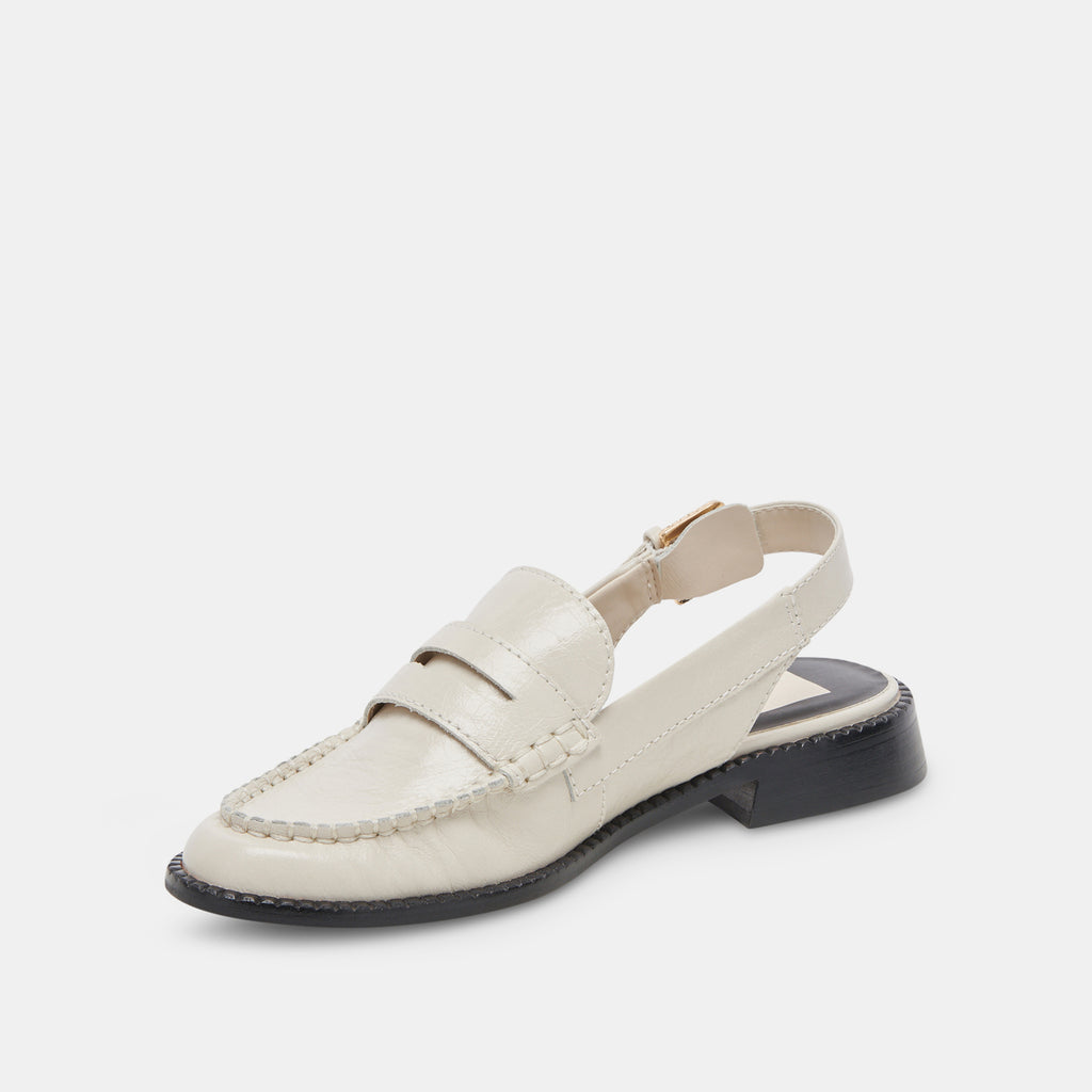 HARDI WIDE LOAFERS IVORY CRINKLE PATENT - image 4