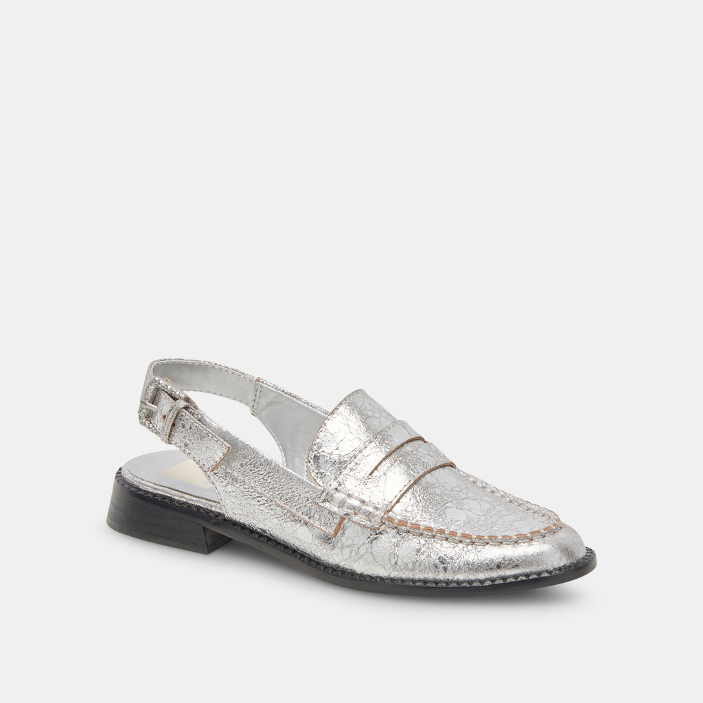 HARDI WIDE LOAFERS SILVER CRACKLED LEATHER - image 2