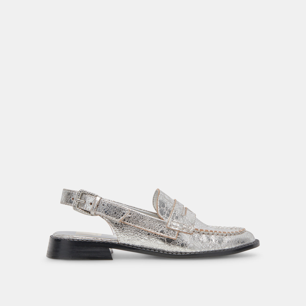 HARDI LOAFERS SILVER CRACKLED LEATHER – Dolce Vita