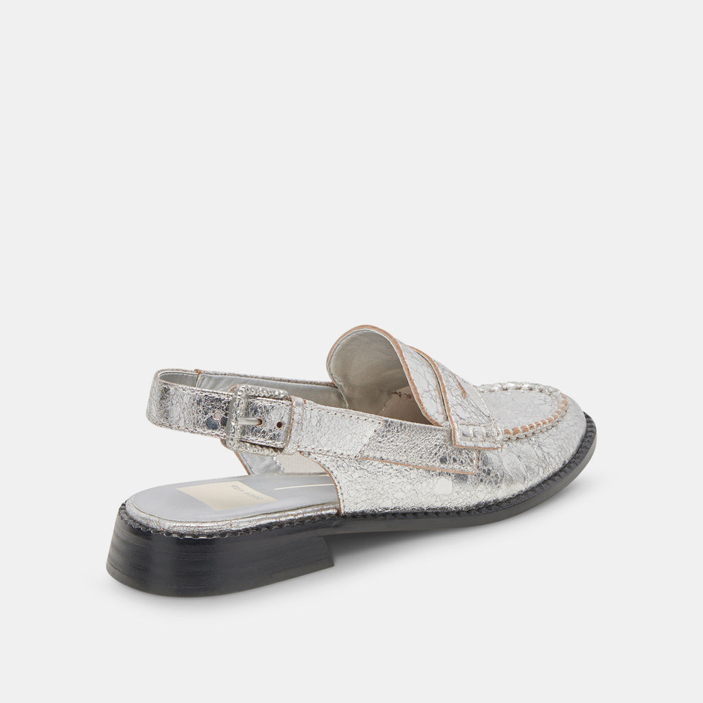 HARDI WIDE LOAFERS SILVER CRACKLED LEATHER - image 3