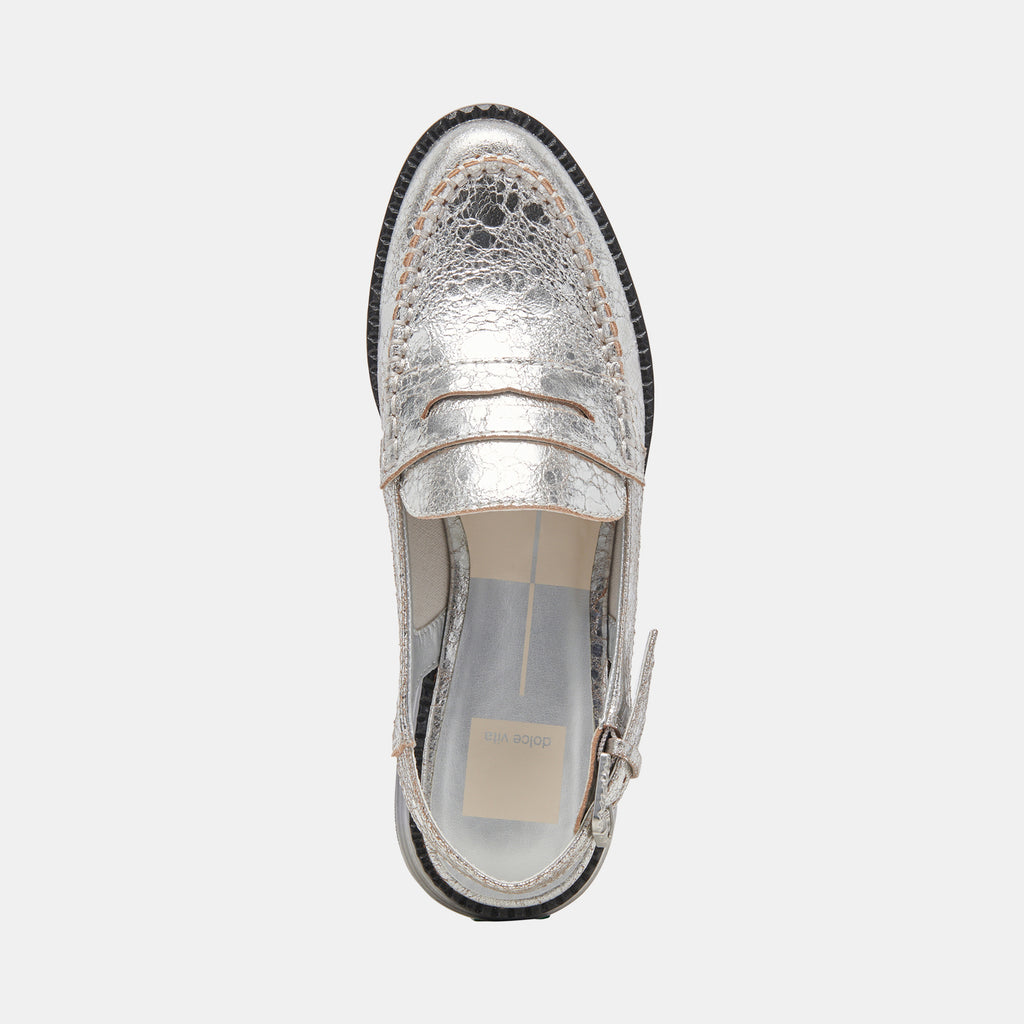 HARDI WIDE LOAFERS SILVER CRACKLED LEATHER - image 8