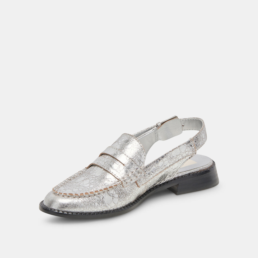 HARDI WIDE LOAFERS SILVER CRACKLED LEATHER - image 4