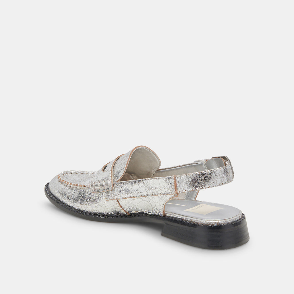 HARDI WIDE LOAFERS SILVER CRACKLED LEATHER - image 5