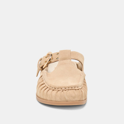 JEANNE FLATS CAMEL SUEDE