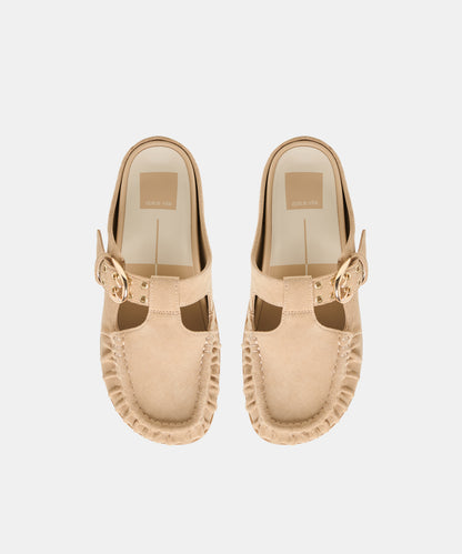JEANNE FLATS CAMEL SUEDE
