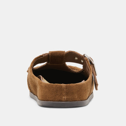 JEANNE FLATS CHESTNUT SUEDE
