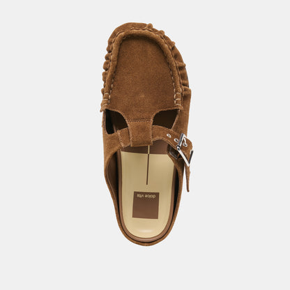 JEANNE FLATS CHESTNUT SUEDE