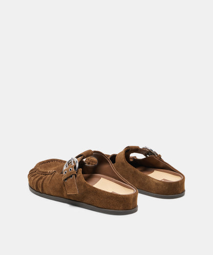 JEANNE FLATS CHESTNUT SUEDE