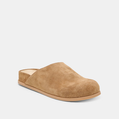 JONEY FLATS LT BROWN SUEDE