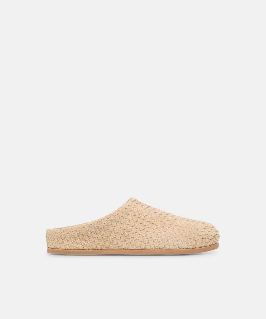 JUDITH WOVEN Camel Woven Suede Slip-On Flats | Dolce Vita