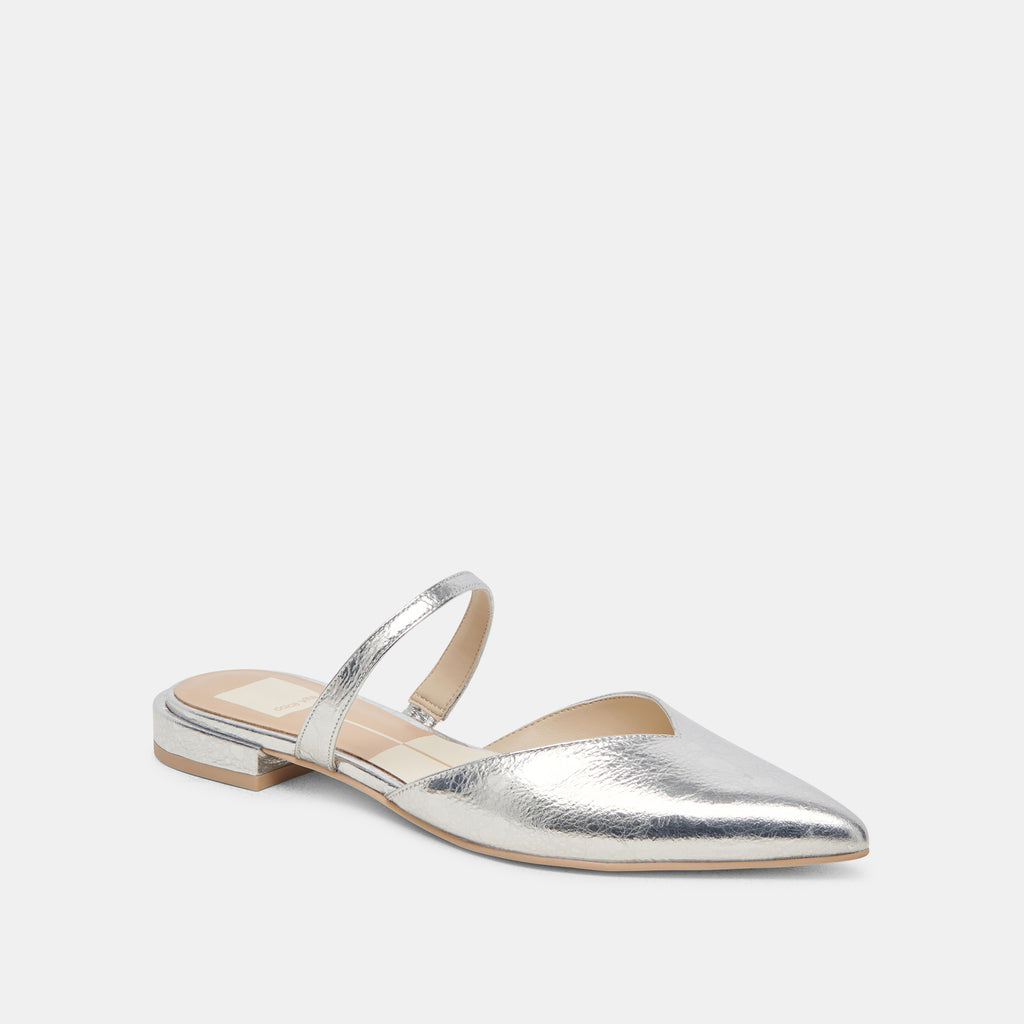 KANIKA FLATS SILVER DISTRESSED LEATHER - image 3