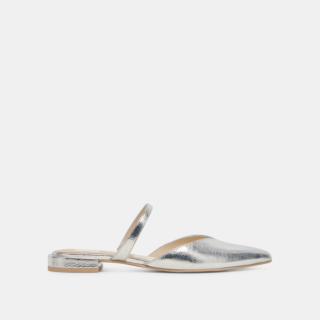 KANIKA FLATS SILVER DISTRESSED LEATHER - image 1