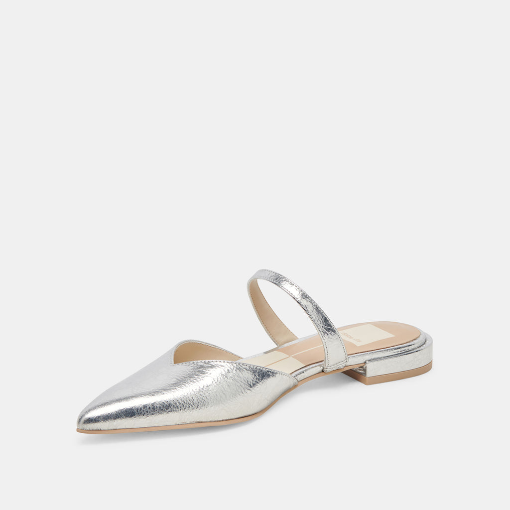 KANIKA FLATS SILVER DISTRESSED LEATHER - image 6