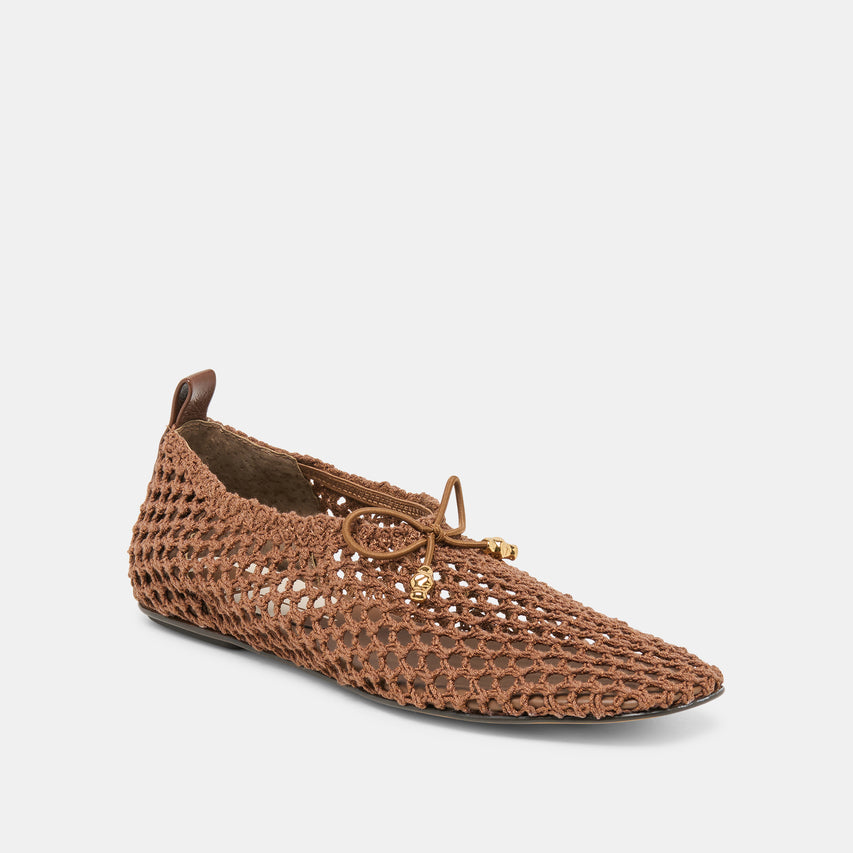 KAYLYN FLATS DK BROWN CROCHET