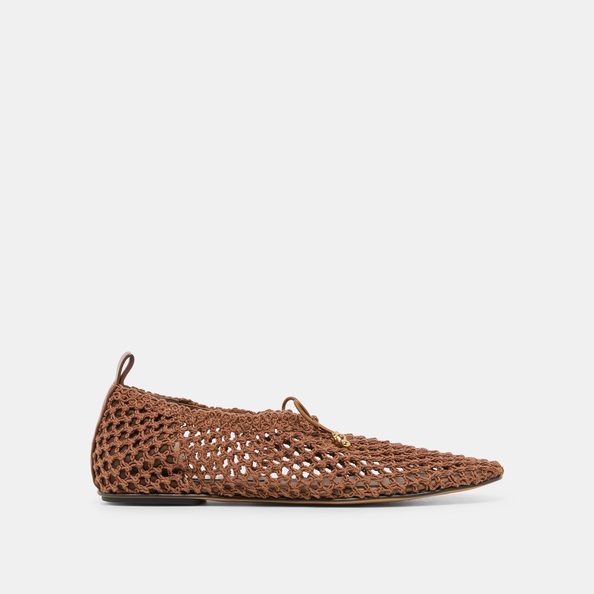 Kaylyn Dk Brown Crochet Flats | Dolce Vita