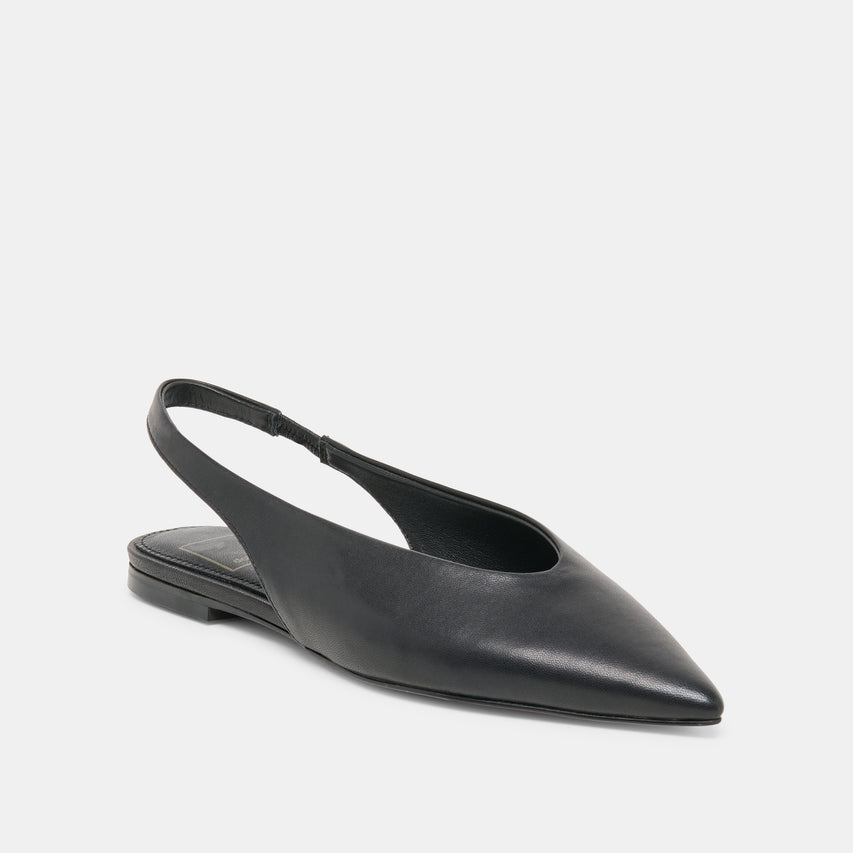 KENDLE FLATS BLACK LEATHER