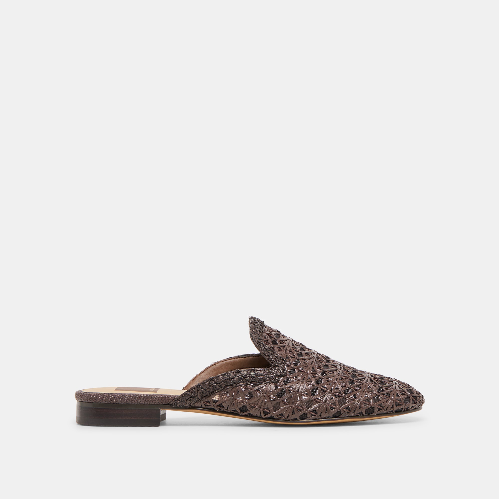 KIRT FLATS CHOCOLATE CROSS HATCH RAFFIA