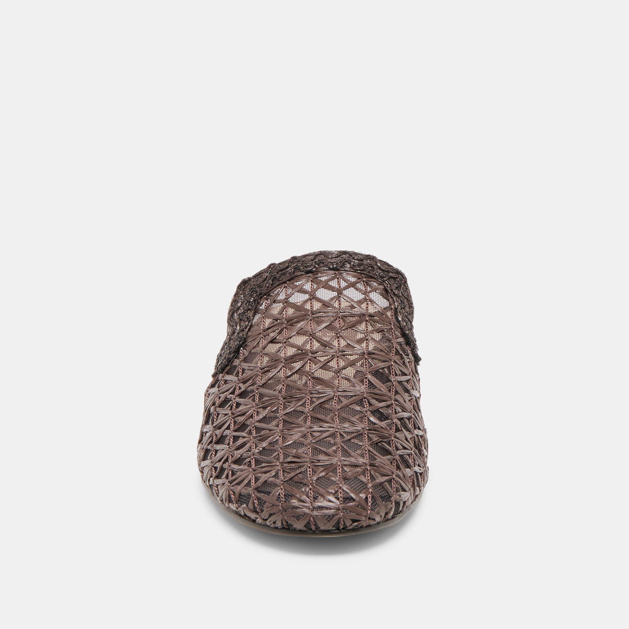 KIRT FLATS CHOCOLATE CROSS HATCH RAFFIA