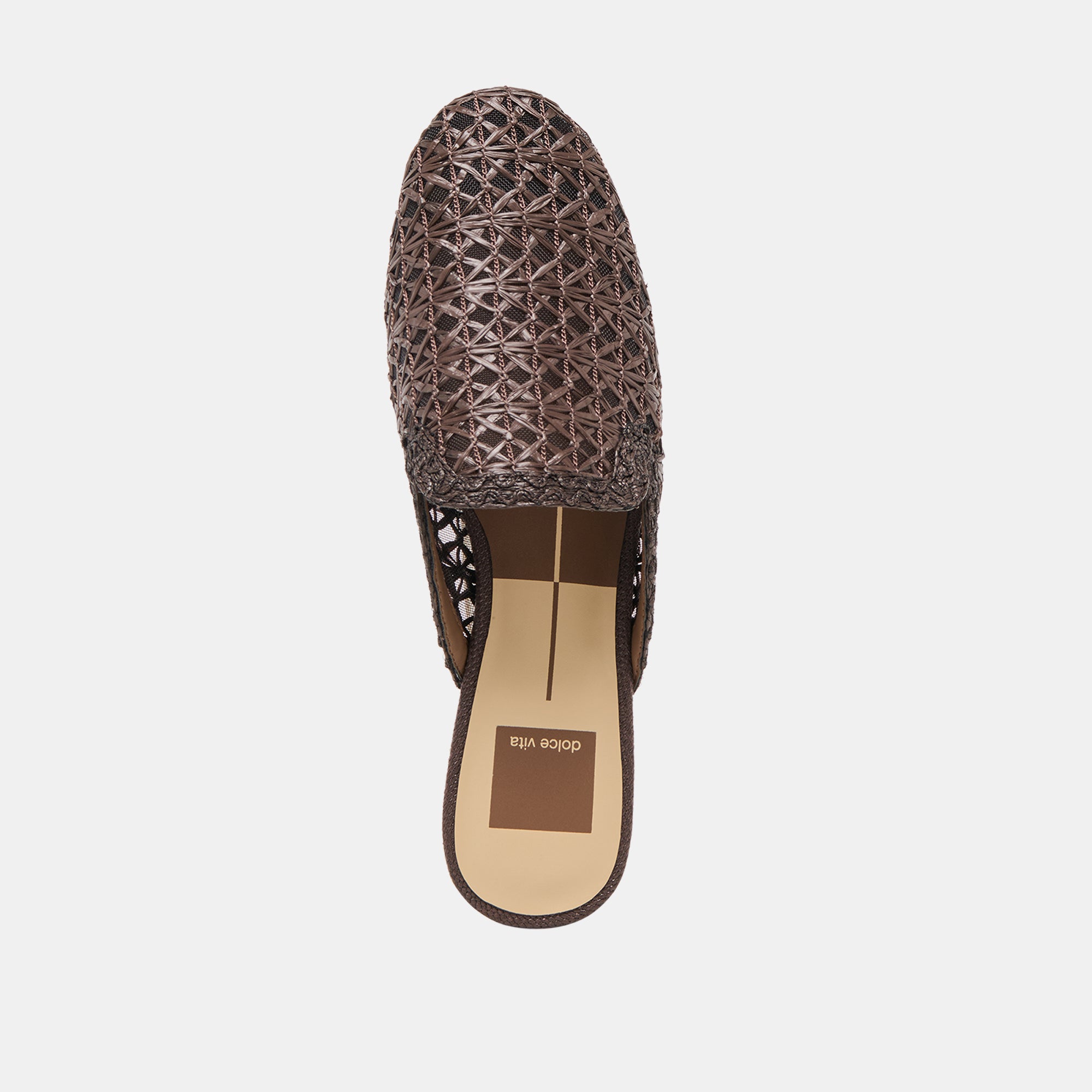KIRT FLATS CHOCOLATE CROSS HATCH RAFFIA