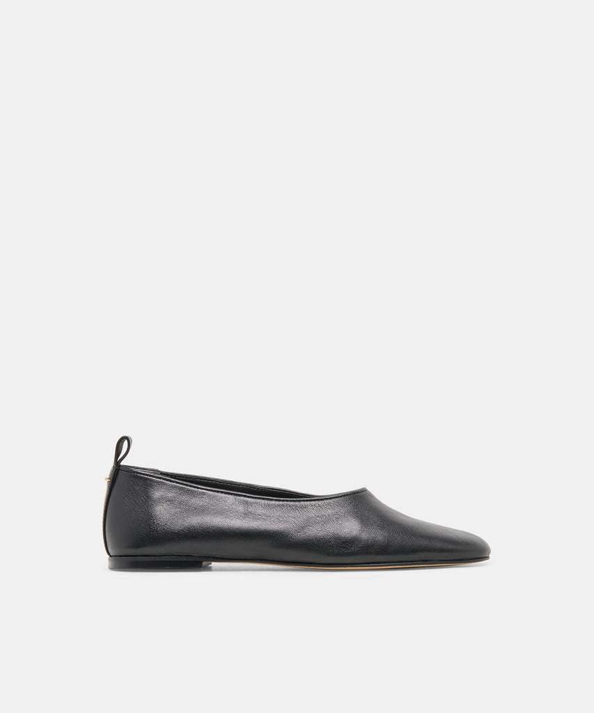 KORY Black Leather Ballet Flats | Dolce Vita