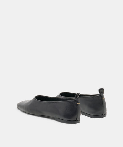 KORY BALLET FLATS BLACK LEATHER