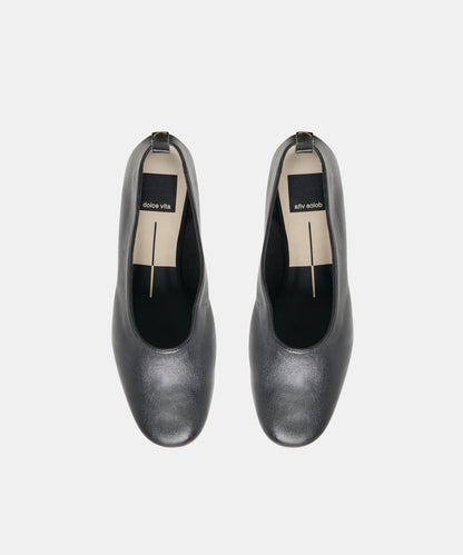 KORY BALLET FLATS BLACK LEATHER