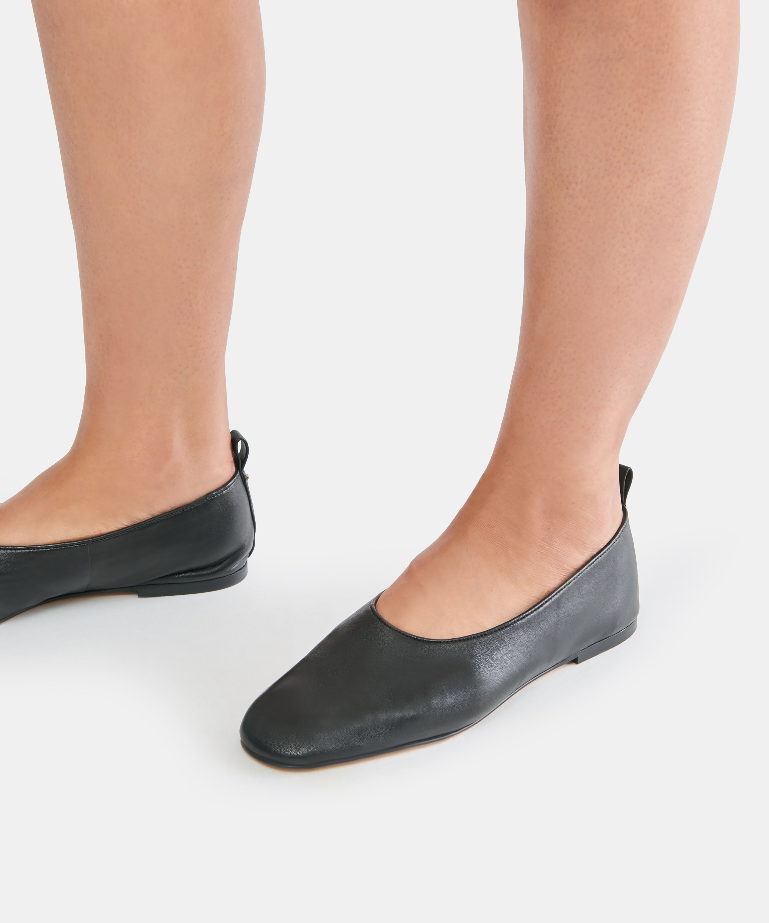 KORY Black Leather Ballet Flats | Dolce Vita