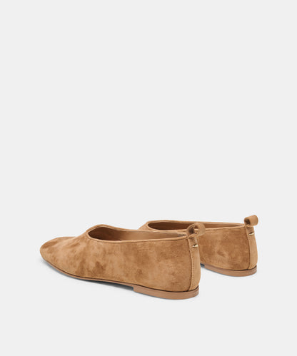 KORY BALLET FLATS LT BROWN SUEDE