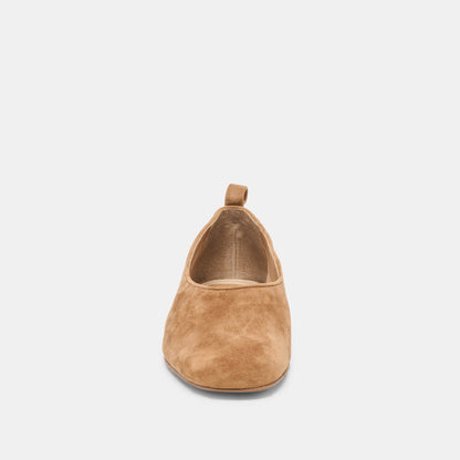 KORY BALLET FLATS LT BROWN SUEDE