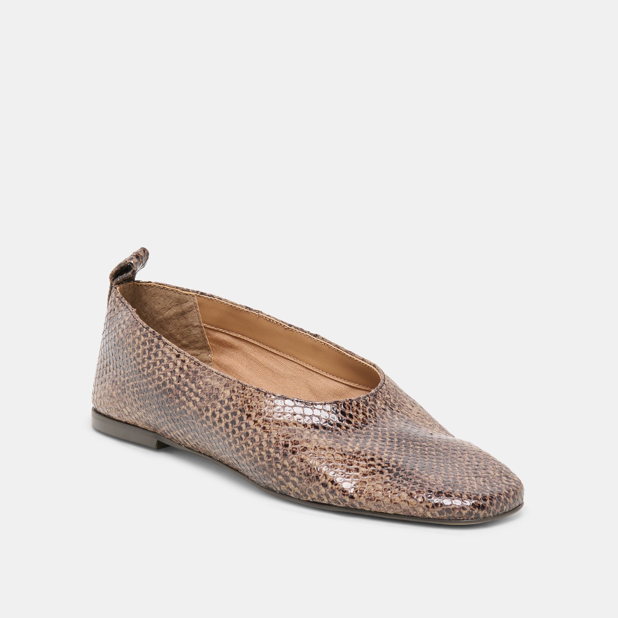 KORY BALLET FLATS SNAKE TAN EMBOSSED LEATHER - view 2