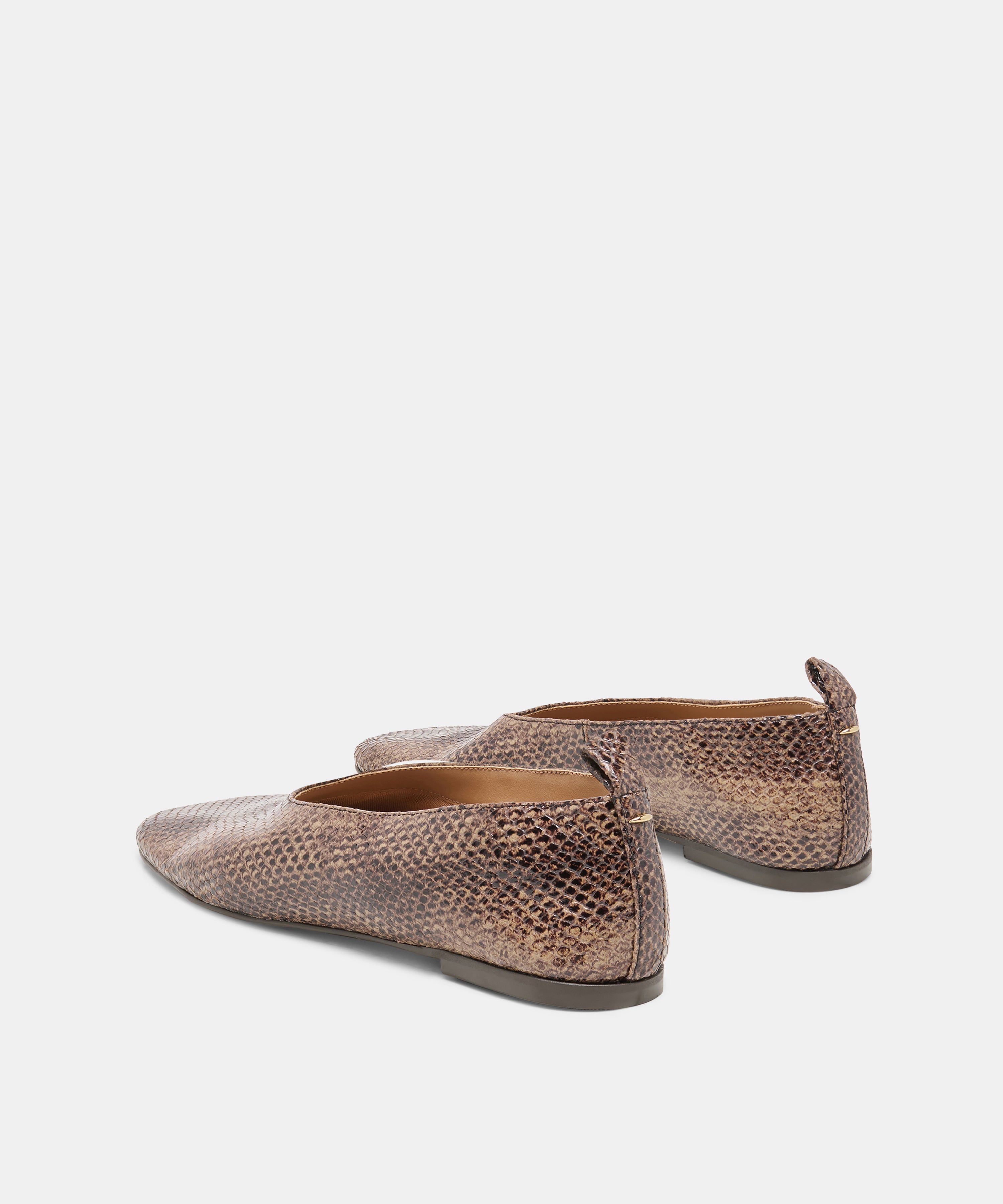 KORY BALLET FLATS SNAKE TAN EMBOSSED LEATHER - view 4