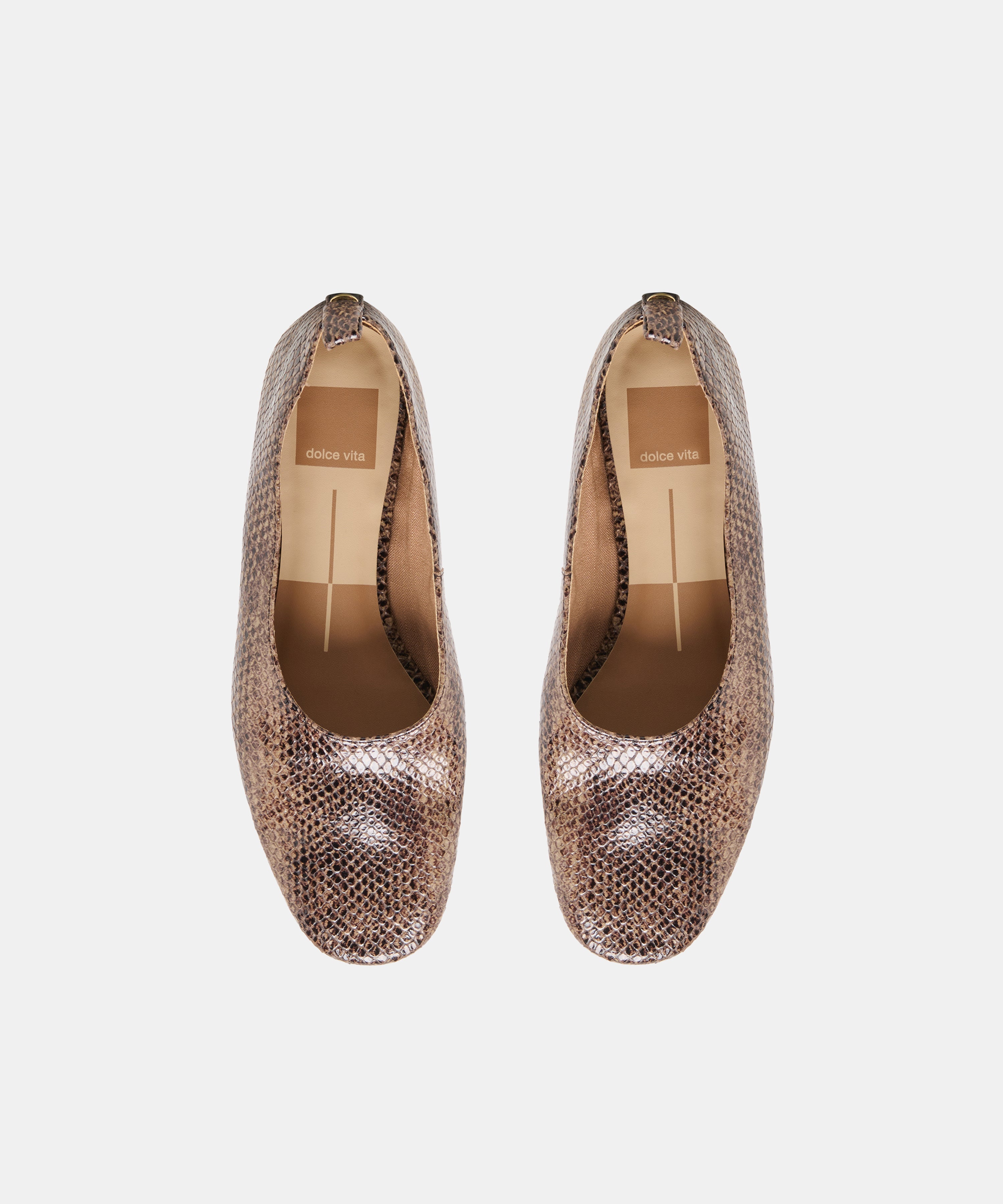 KORY BALLET FLATS SNAKE TAN EMBOSSED LEATHER - view 3