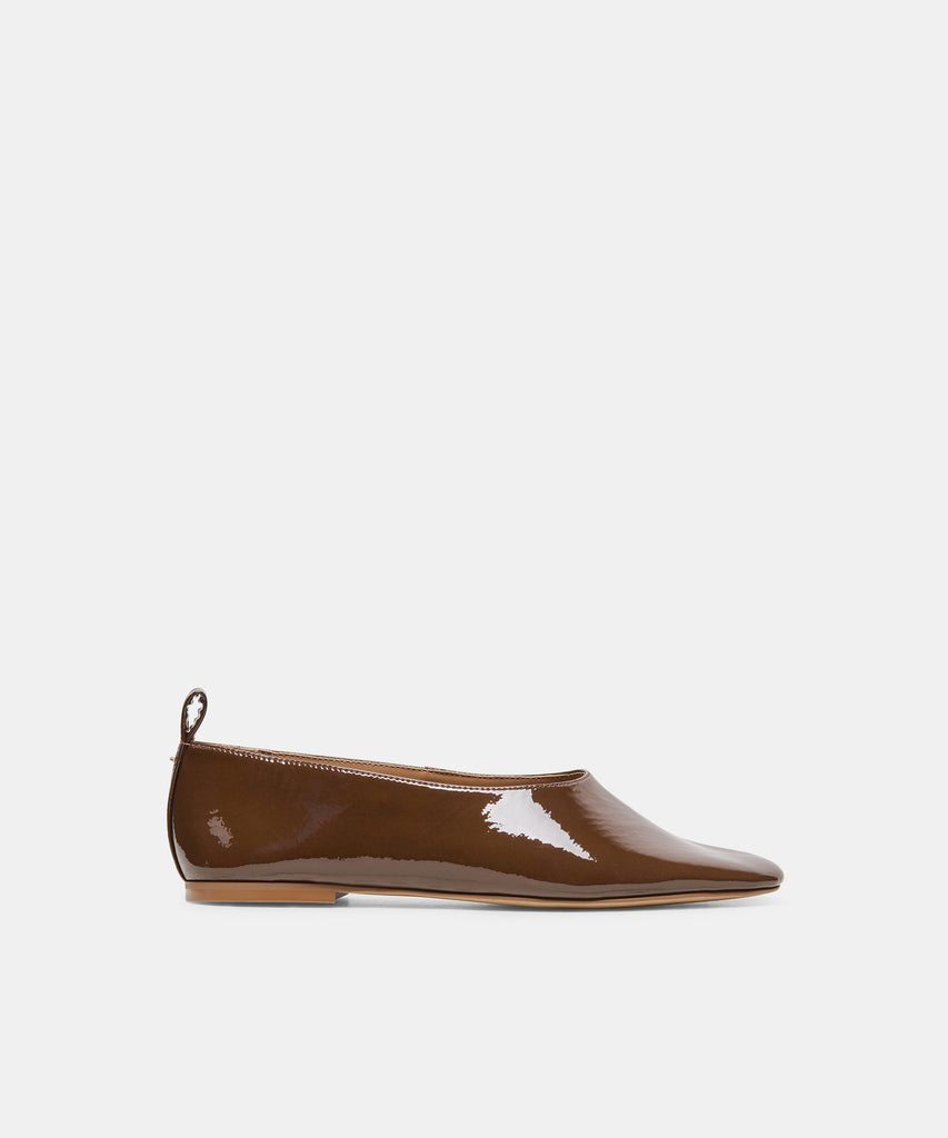 KORY Walnut Crinkle Patent Ballet Flats | Dolce Vita