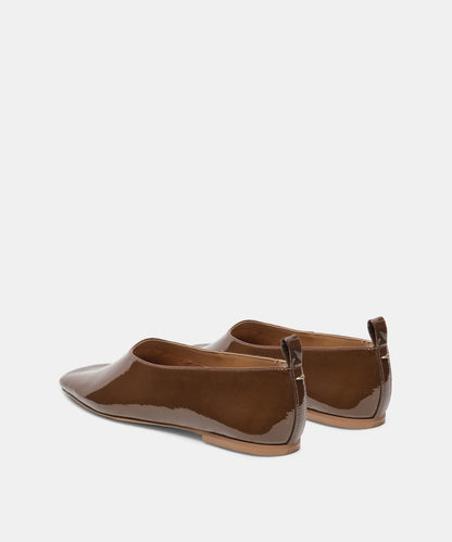 KORY BALLET FLATS WALNUT CRINKLE PATENT