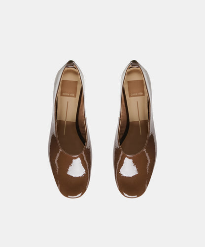 KORY BALLET FLATS WALNUT CRINKLE PATENT