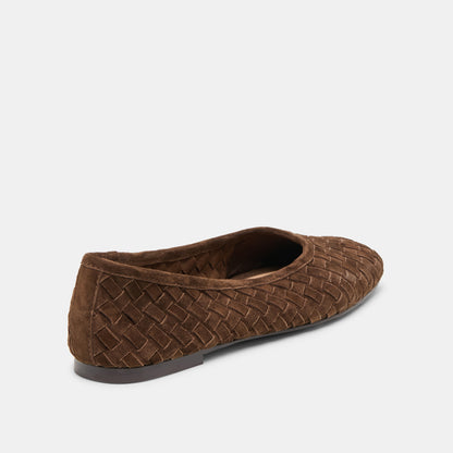 KOY BALLET FLATS DK BROWN SUEDE