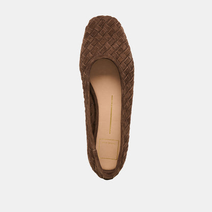 KOY BALLET FLATS DK BROWN SUEDE
