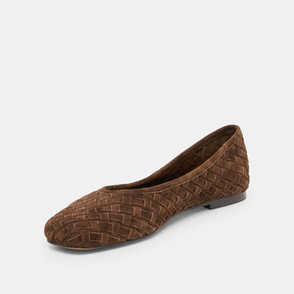 KOY BALLET FLATS DK BROWN SUEDE