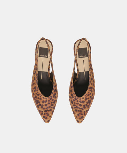 LEEROY FLATS DK LEOPARD PRINTED SUEDE