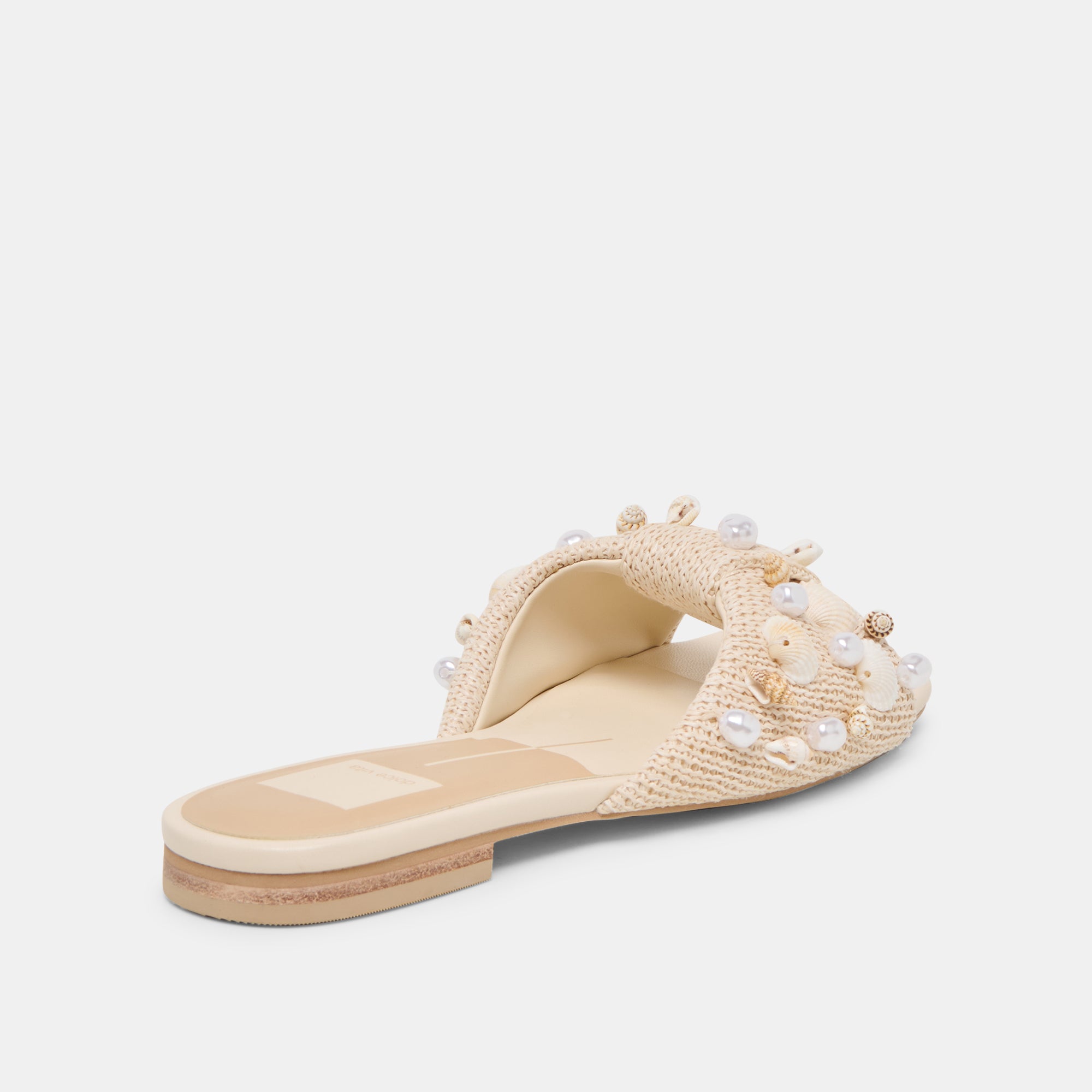 LIZZA SANDALS OATMEAL BEADED RAFFIA