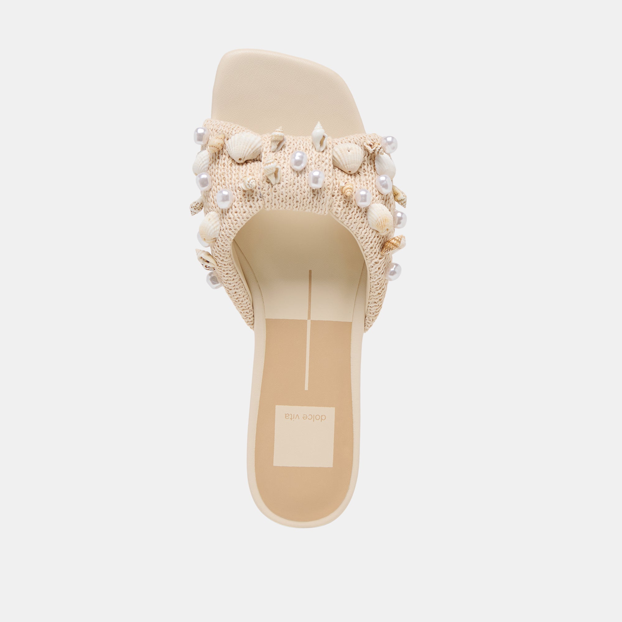 LIZZA SANDALS OATMEAL BEADED RAFFIA