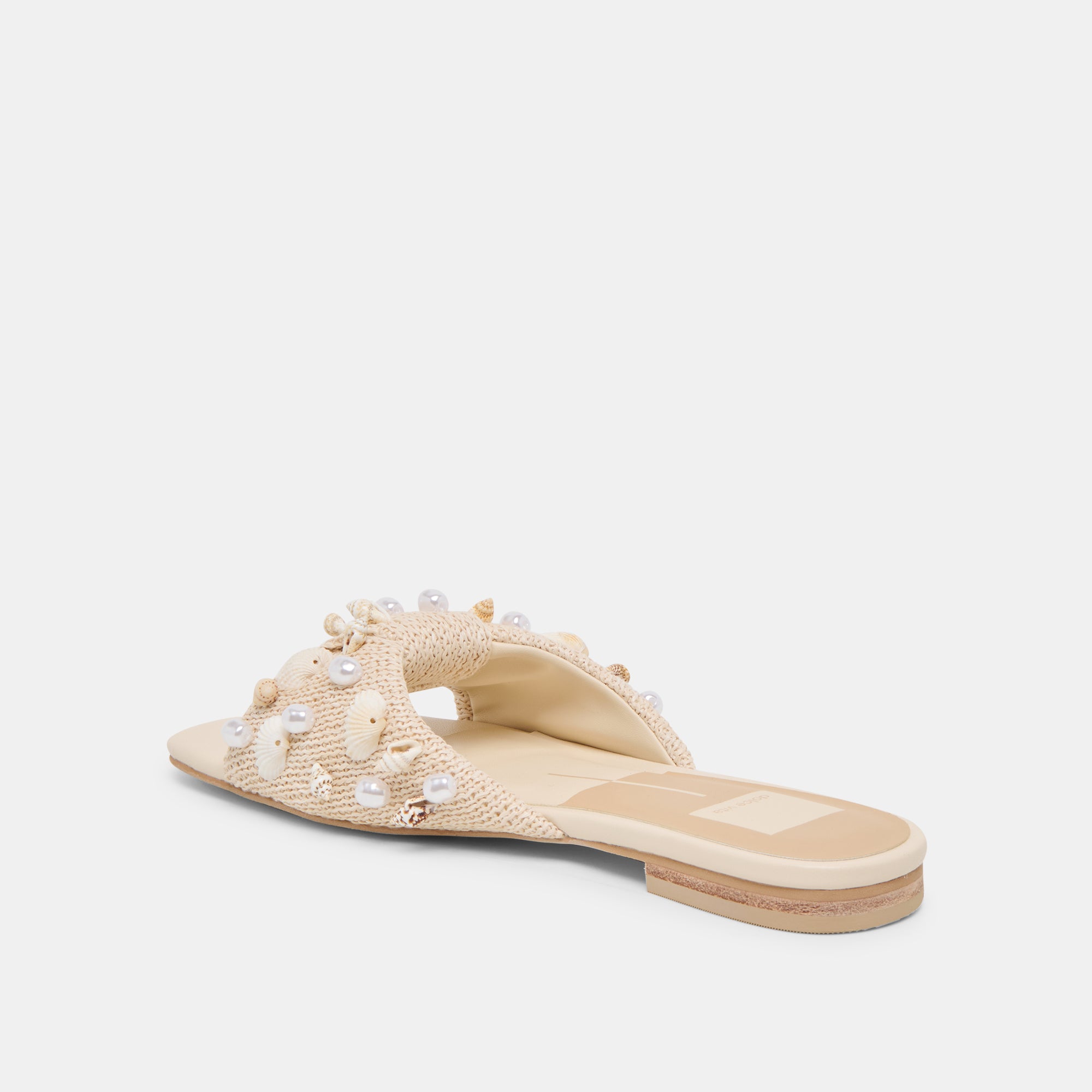 LIZZA SANDALS OATMEAL BEADED RAFFIA