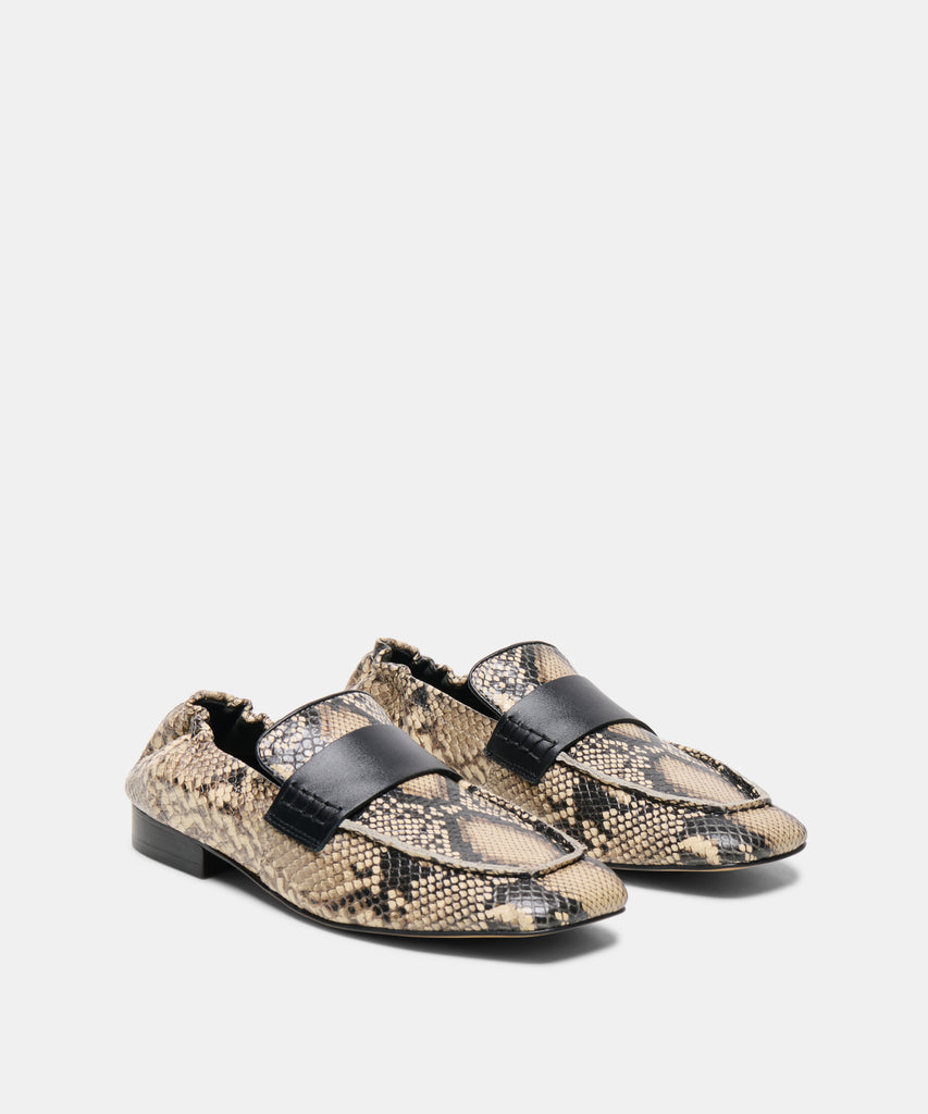 LYNEE LOAFERS SNAKE PRINT EMBOSSED LEATHER
