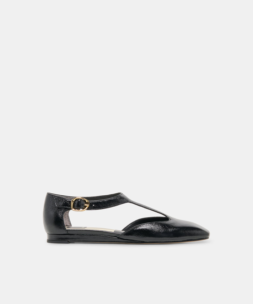MARCY FLATS BLACK LEATHER