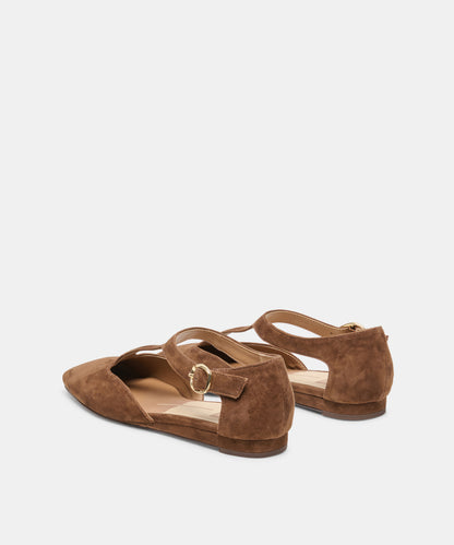MARCY FLATS COCOA SUEDE