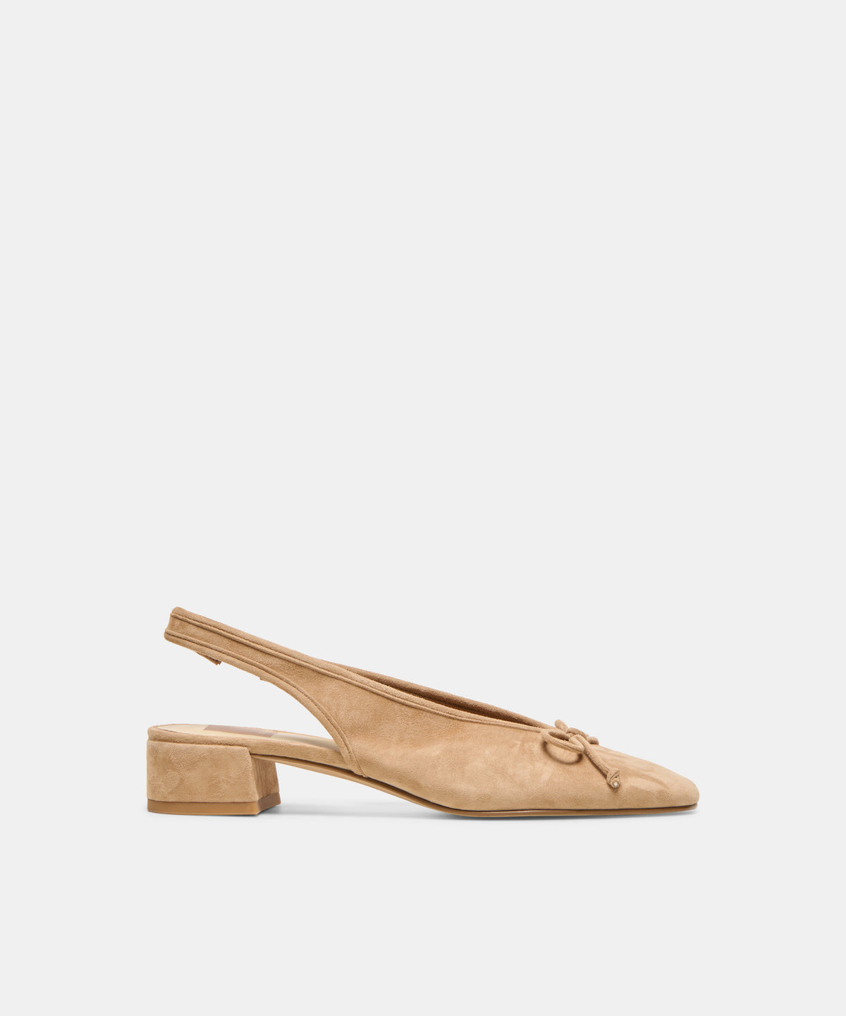 MARIEN MID Lt Brown Suede Slingback Ballet Block Heels | Dolce Vita