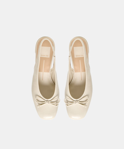 MARIEN MID HEELS IVORY LEATHER